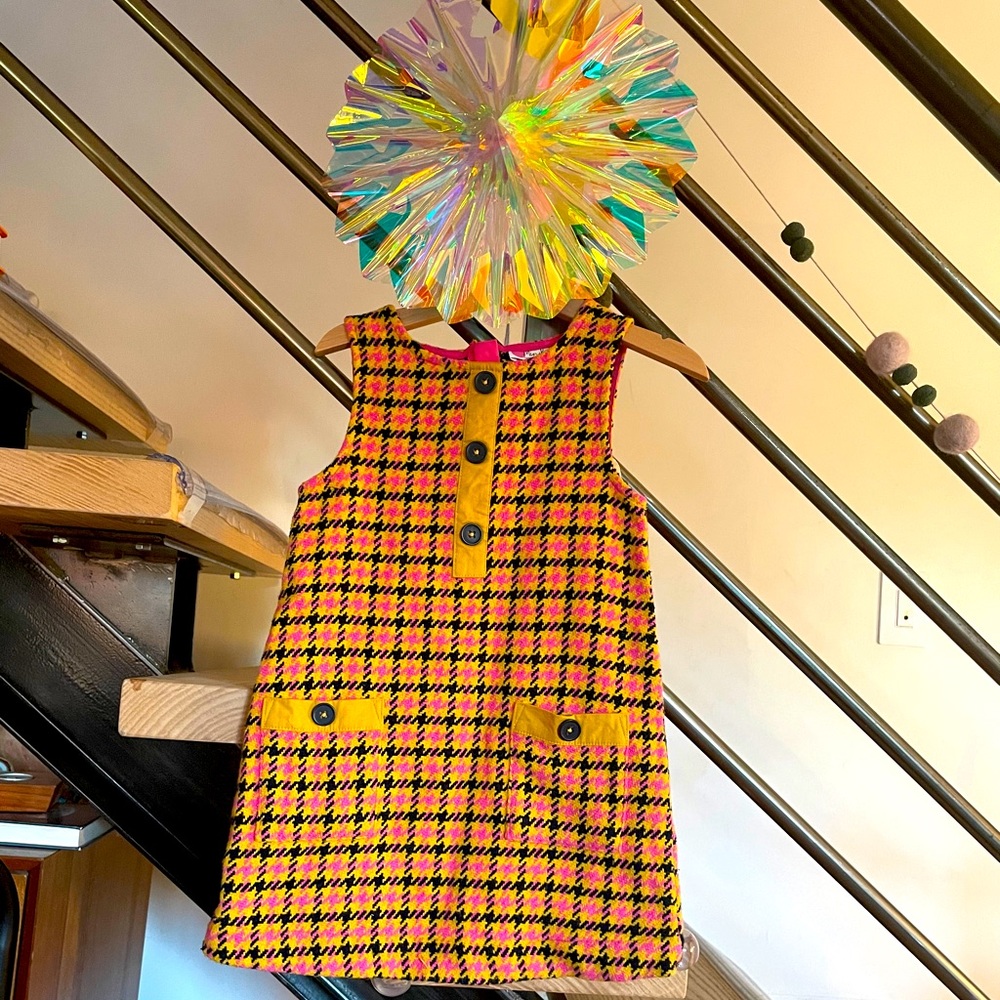 Mini Boden EUC Retro Check Pinafore, size 2-3Y